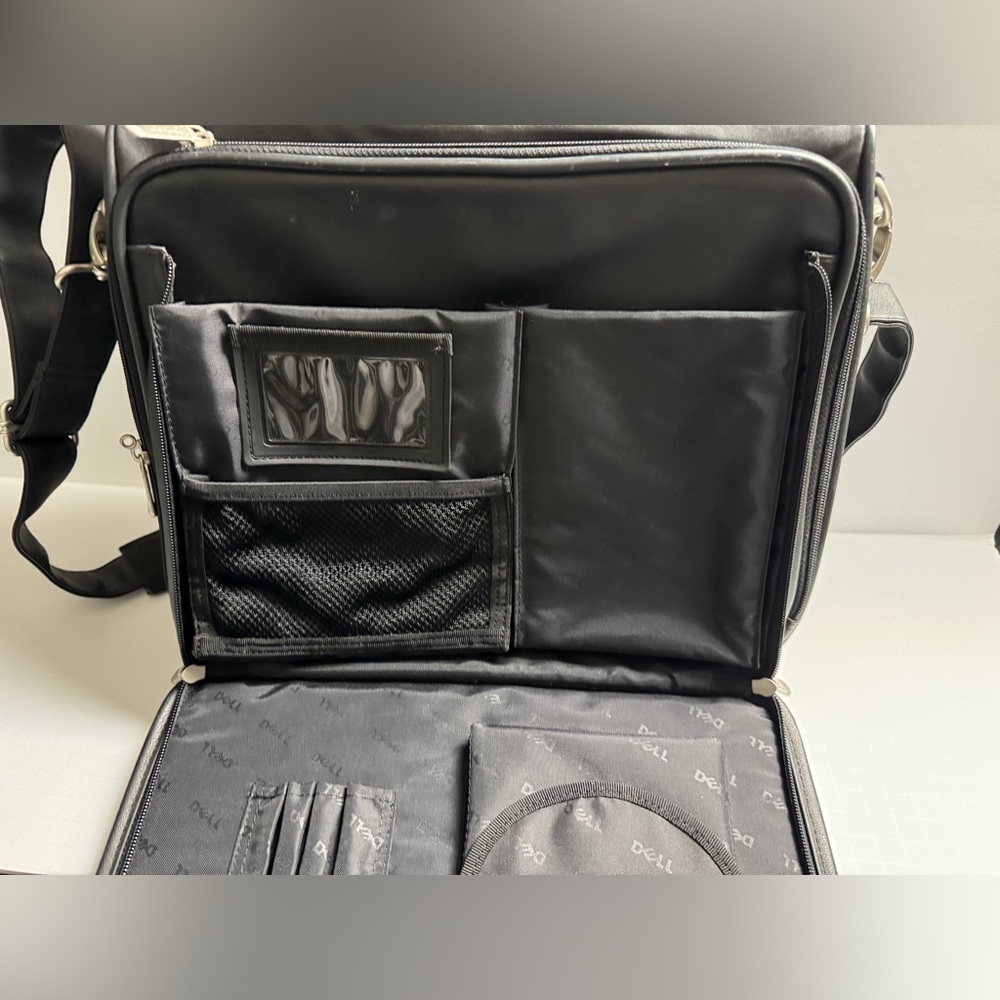 Pre owned Genuine Dell Laptop Messenger Bag Black Adjustable Strap - Picture 5 of 11